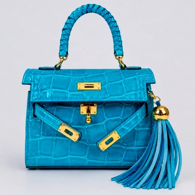 BOLSA MINI CROCO E ALÇA TRANÇADA 